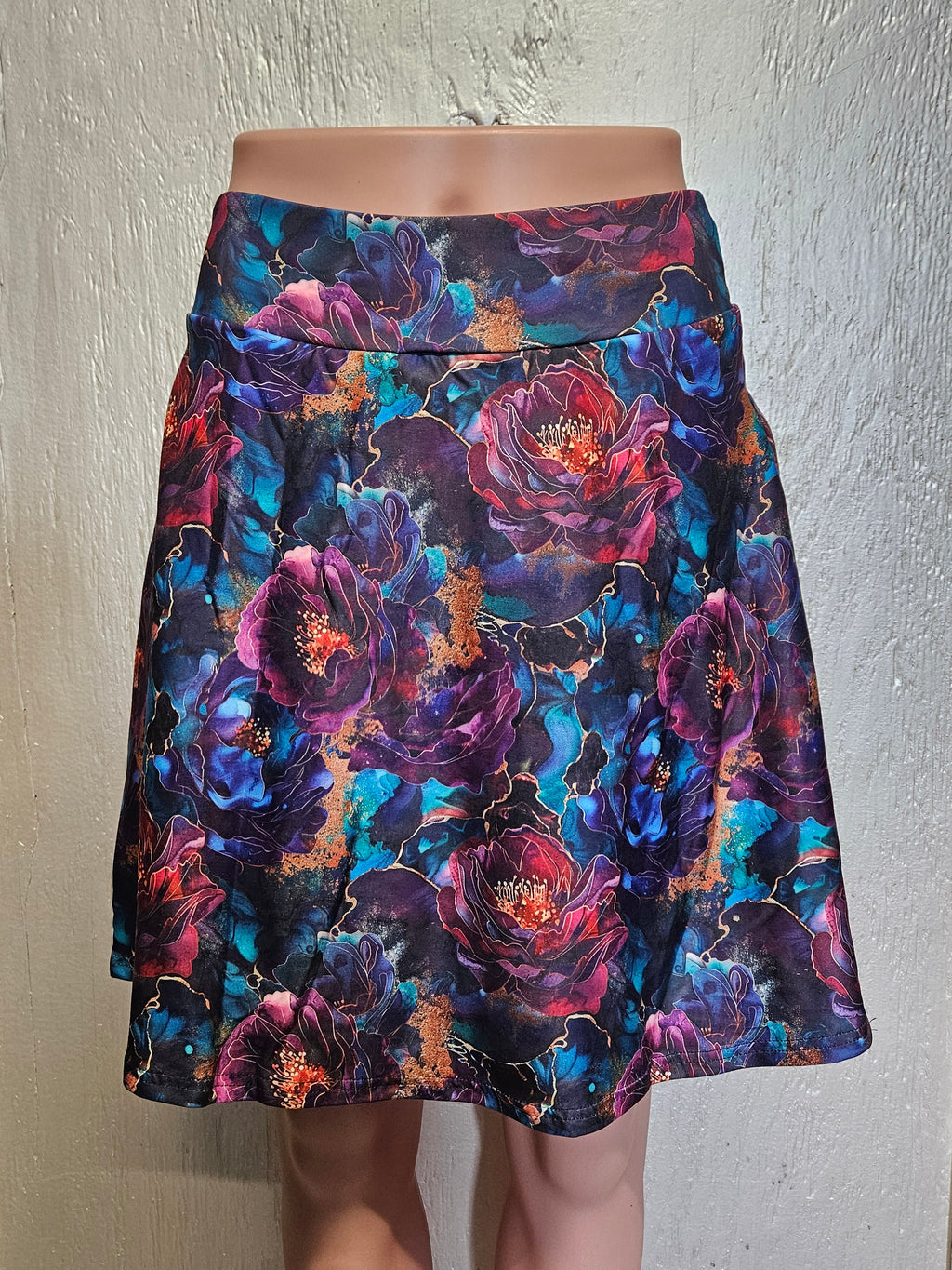 Burgundy Flower leggings, skorts, and capris with pockets