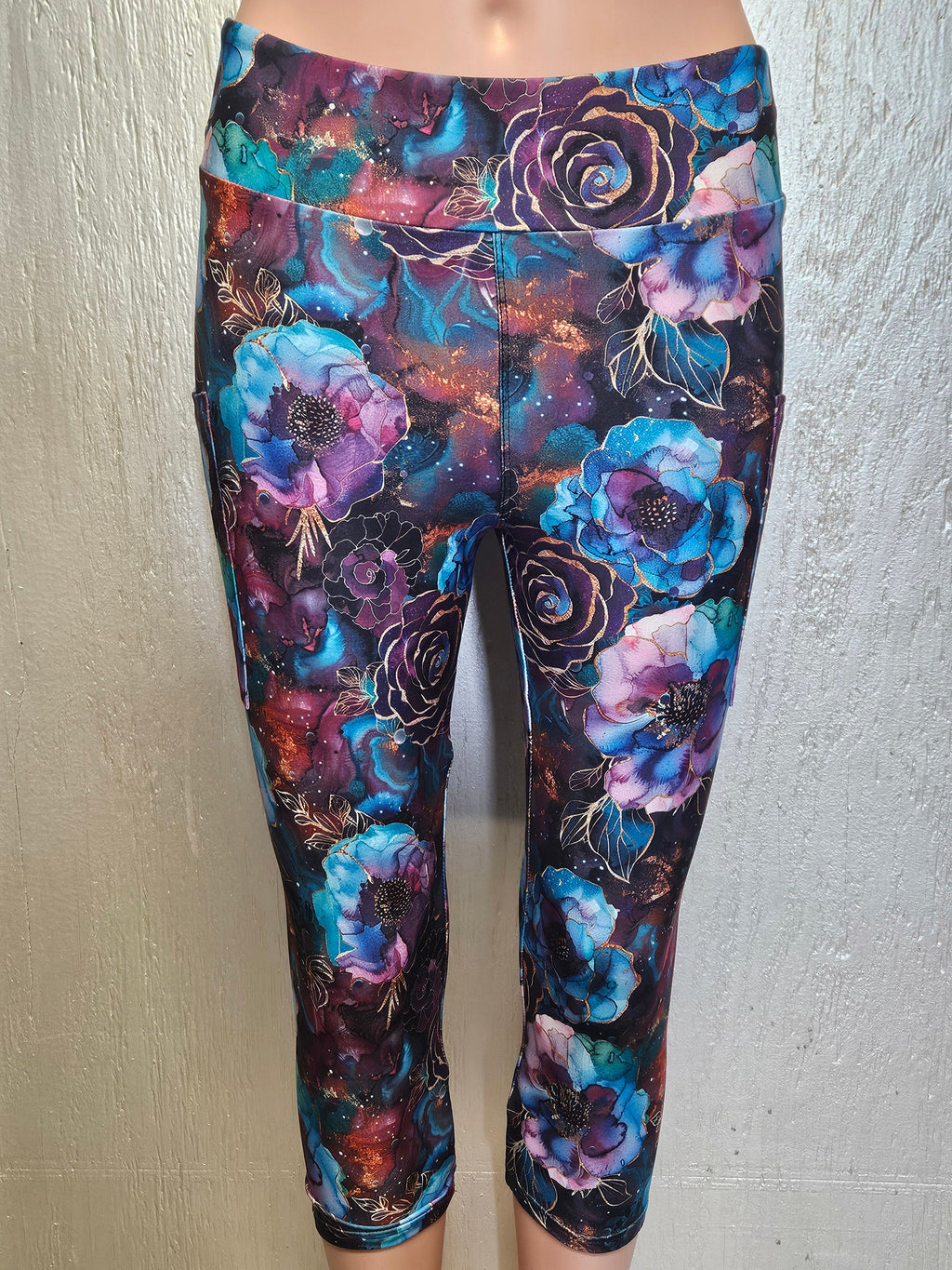 Turquoise Flower skorts and capris with pockets