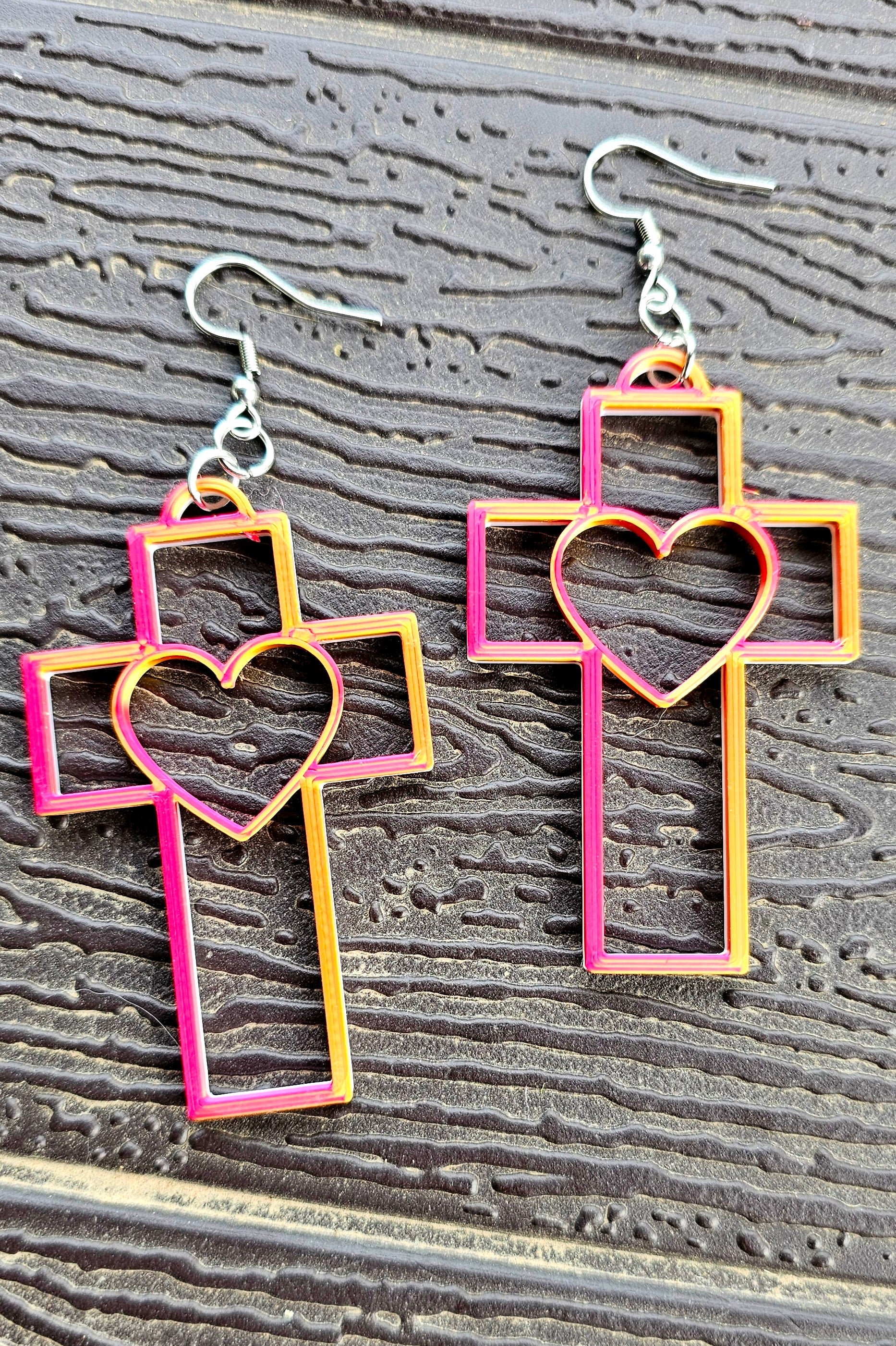 3D Print Christian Cross Faith Earrings Made in America Earrings