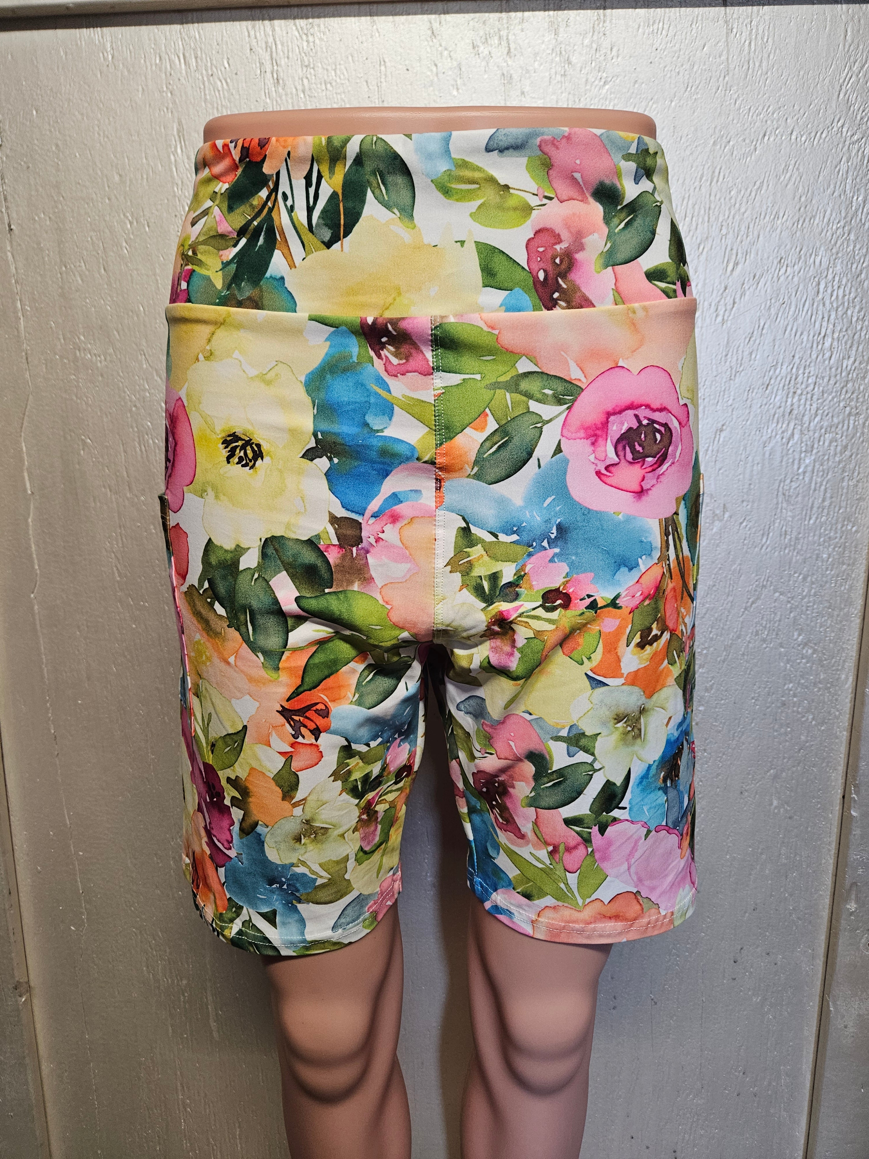 Spring Floral # 1 bike shorts with pockets