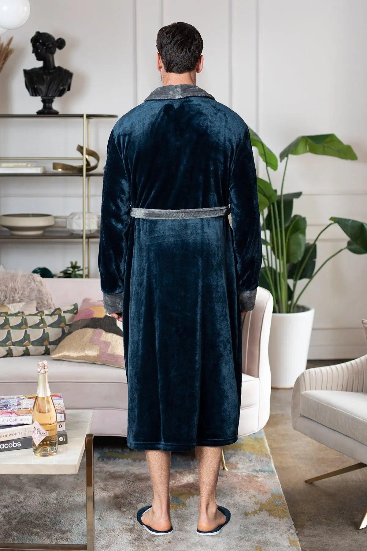 Men's Shawl Collar Fleece Robe