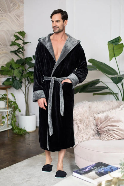 Men's Hooded Plush Robe