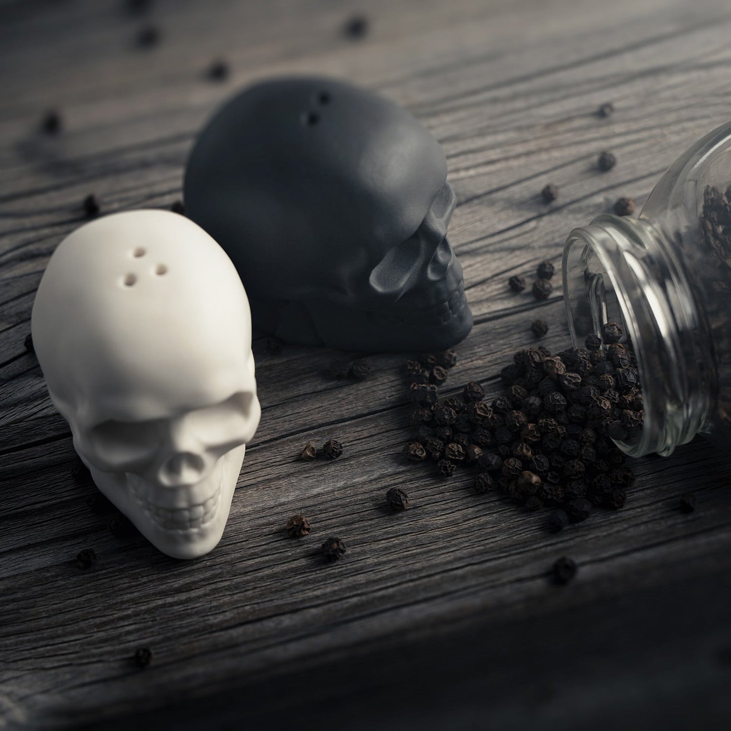 Skullistic Porcelain Skull Salt & Pepper Shaker Set