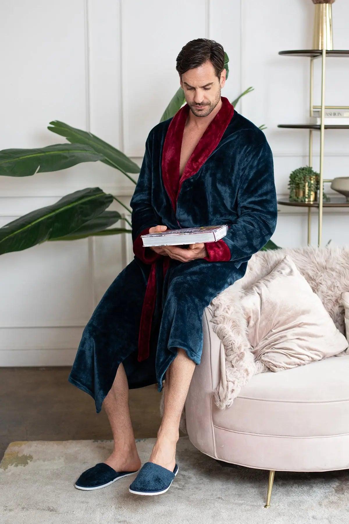 Men's Shawl Collar Fleece Robe