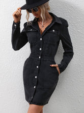 Load image into Gallery viewer, Button Down Denim Dress with Pockets
