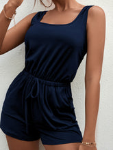 Load image into Gallery viewer, Square Neck Sleeveless Romper with Pockets
