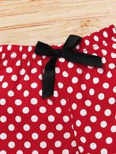 Load image into Gallery viewer, Round Neck Number One Graphic T-shirt and Polka Dot Pants Set
