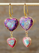 Load image into Gallery viewer, Heart Shape Imperial Jasper Dangle Earrings
