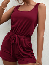 Load image into Gallery viewer, Square Neck Sleeveless Romper with Pockets
