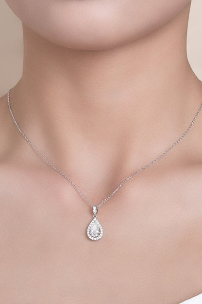 1.5 Carat Moissanite 925 Sterling Silver Teardrop Necklace