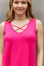 Load image into Gallery viewer, Criss Cross Front Detail Sleeveless Top in Hot Pink
