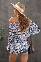Load image into Gallery viewer, Printed Off-Shoulder Tied Balloon Sleeve Blouse
