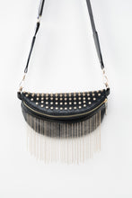 Load image into Gallery viewer, PU Leather Studded Sling Bag with Fringes
