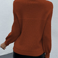Load image into Gallery viewer, Bead Detail Round Neck Long Sleeve Ribbed Sweater
