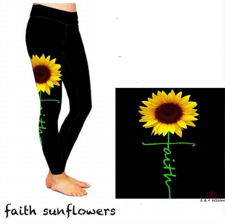 Faith Flower leggings and capris with pockets