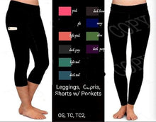 Load image into Gallery viewer, Plum purple leggings, capris and shorts with pockets Wholesale
