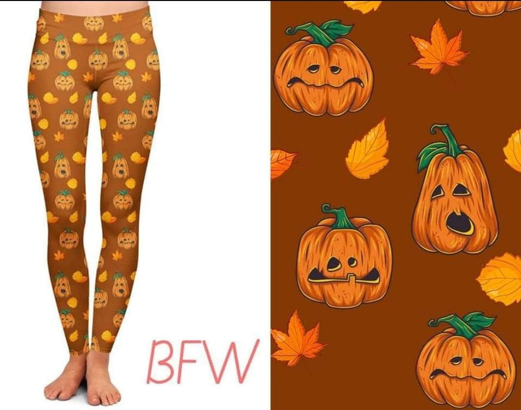 Grumpy Pumpkins Leggings and Capris with pockets