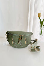 Load image into Gallery viewer, PU Leather Multi Zipper Shoulder Bag
