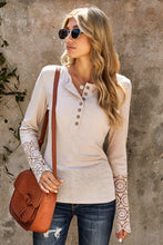 Load image into Gallery viewer, Crochet Lace Hem Sleeve Button Top - WESTERN STYLIN&#39;
