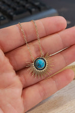 Load image into Gallery viewer, Turquoise 14K Gold Plated Pendant Necklace
