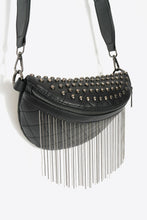 Load image into Gallery viewer, PU Leather Studded Sling Bag with Fringes
