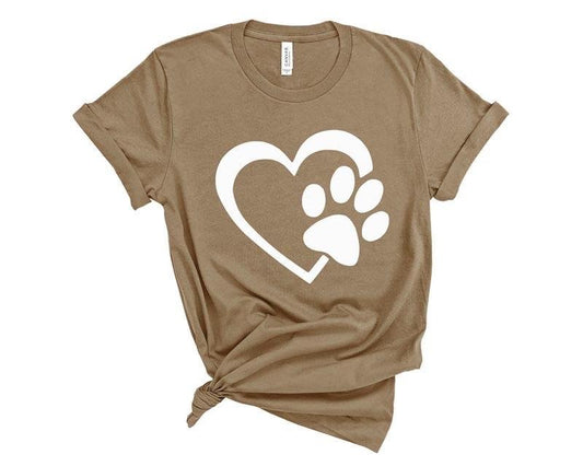 DOG PAW HEART CUSTOM GRAPHIC TOP - WESTERN STYLIN'