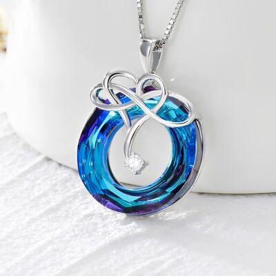 925 Sterling Silver Natural Crystal Pendant Necklace