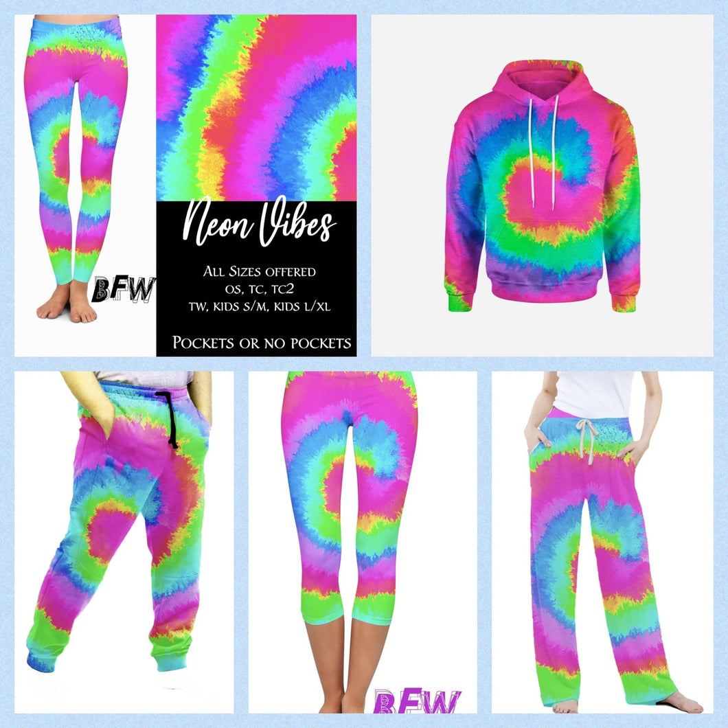 “Neon Vibes” Hoodies, Leggings, Capris, Lounge Pants and Joggers