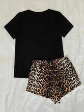 Load image into Gallery viewer, Leopard Lip Graphic Top and Shorts Lounge Set - WESTERN STYLIN&#39;
