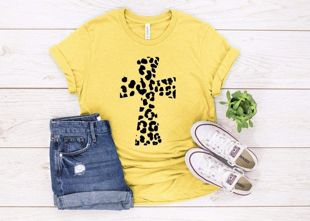 LEOPARD OUTLINE CROSS - WESTERN STYLIN'