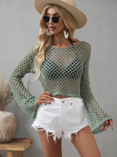 Load image into Gallery viewer, Openwork Flare Sleeve Cropped Cover Up - WESTERN STYLIN&#39;
