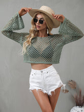Load image into Gallery viewer, Openwork Flare Sleeve Cropped Cover Up - WESTERN STYLIN&#39;
