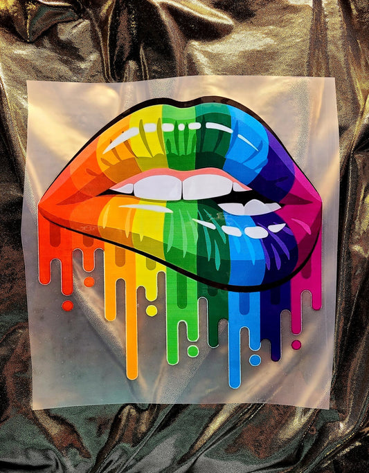 RAINBOW LIPS CUSTOM DTG GRAPHIC TOP - WESTERN STYLIN'