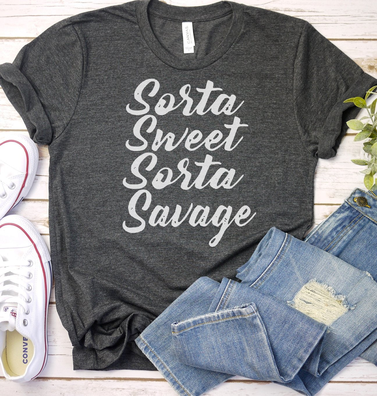 SORTA SWEET SORTA SAVAGE CUSTOM GRAPHIC TOP - WESTERN STYLIN'