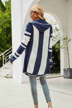 Load image into Gallery viewer, Striped Open Front Hooded Cardigan - WESTERN STYLIN&#39;
