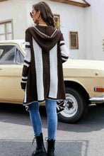 Load image into Gallery viewer, Striped Open Front Hooded Cardigan - WESTERN STYLIN&#39;
