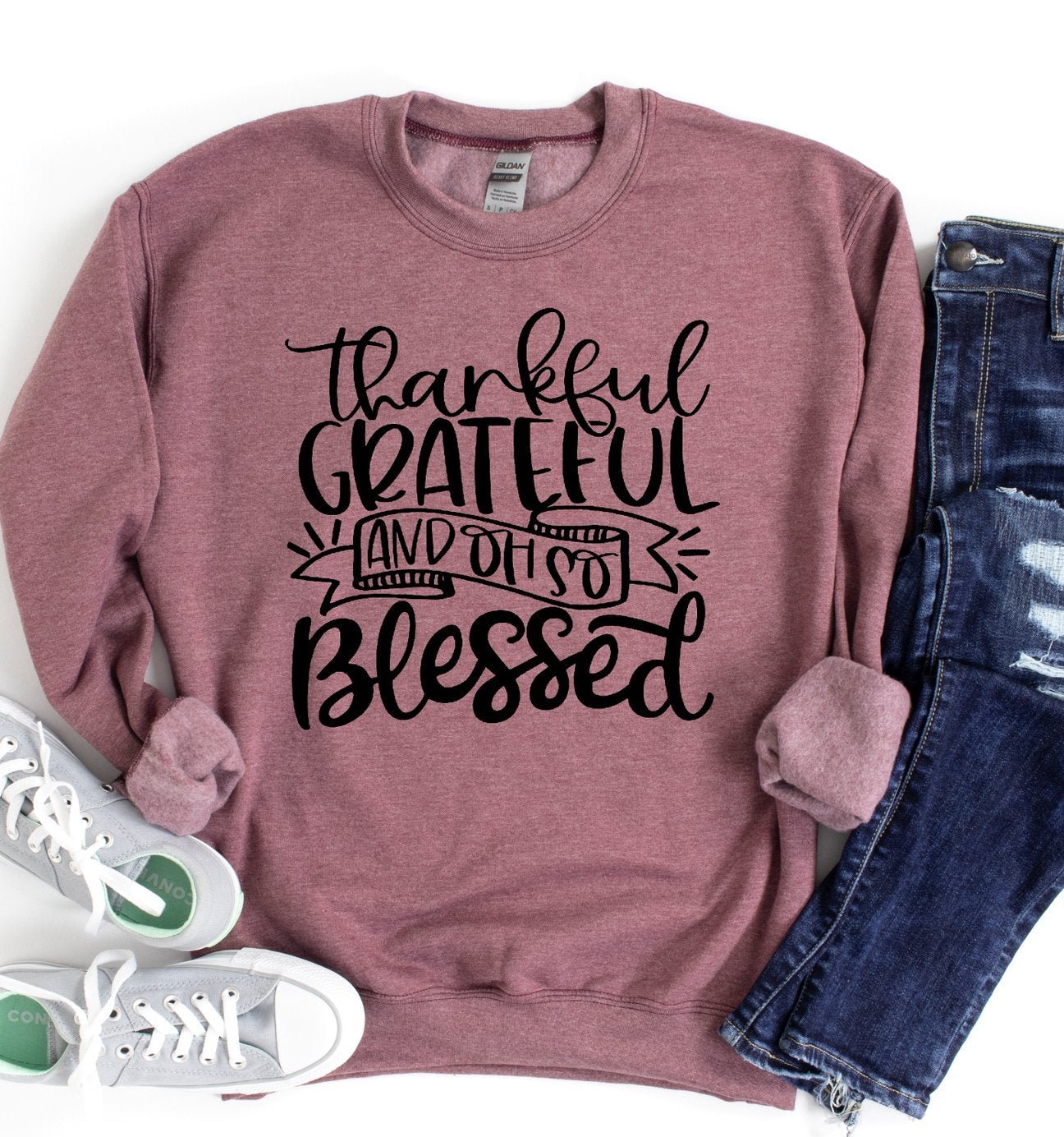 THANKFUL GRATEFUL AND OH SO BLESSED (BLACK LETTERS) - WESTERN STYLIN'