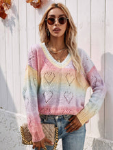 Load image into Gallery viewer, Tie-Dye V-Neck Drop Shoulder Pullover Sweater - WESTERN STYLIN&#39;
